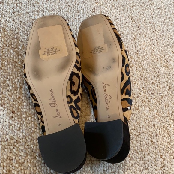 NWOT Sam Edelman Fur Leopard Print Mules sz6 - Picture 5 of 5